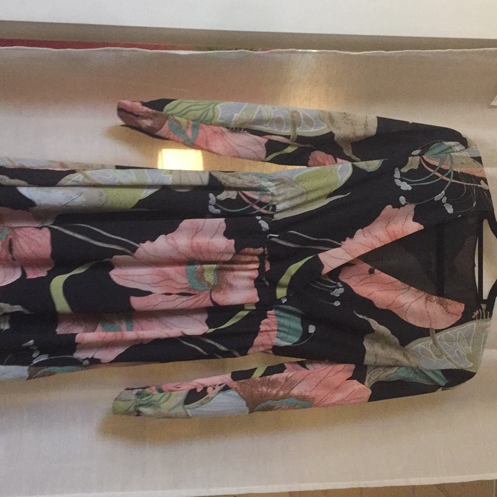 Beautiful floral, floor length dress with slit